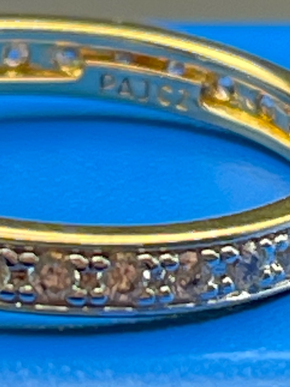NWT HSN absolute cz gold vermeil princess cut eternity ring size 10 - Picture 4 of 12